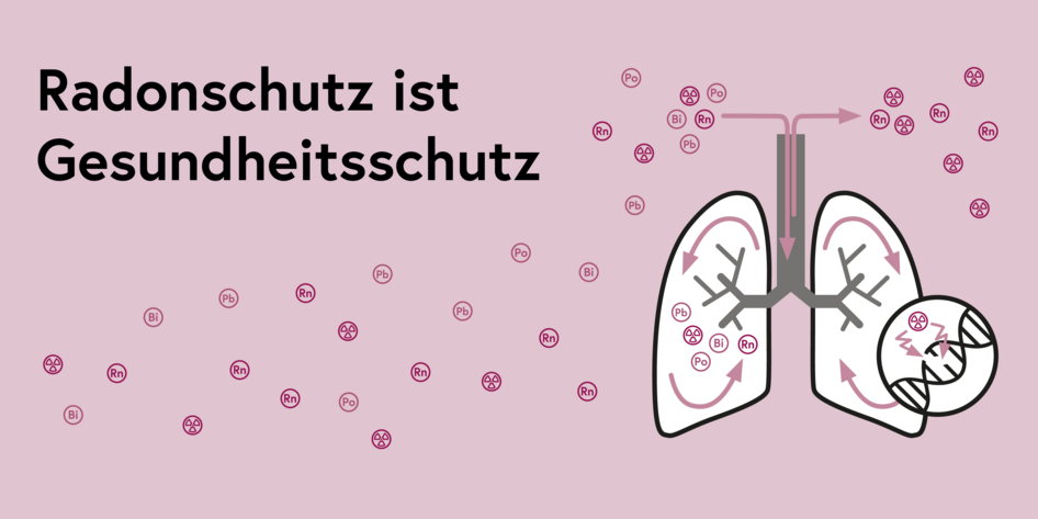 Infografik Radon in der Lunge