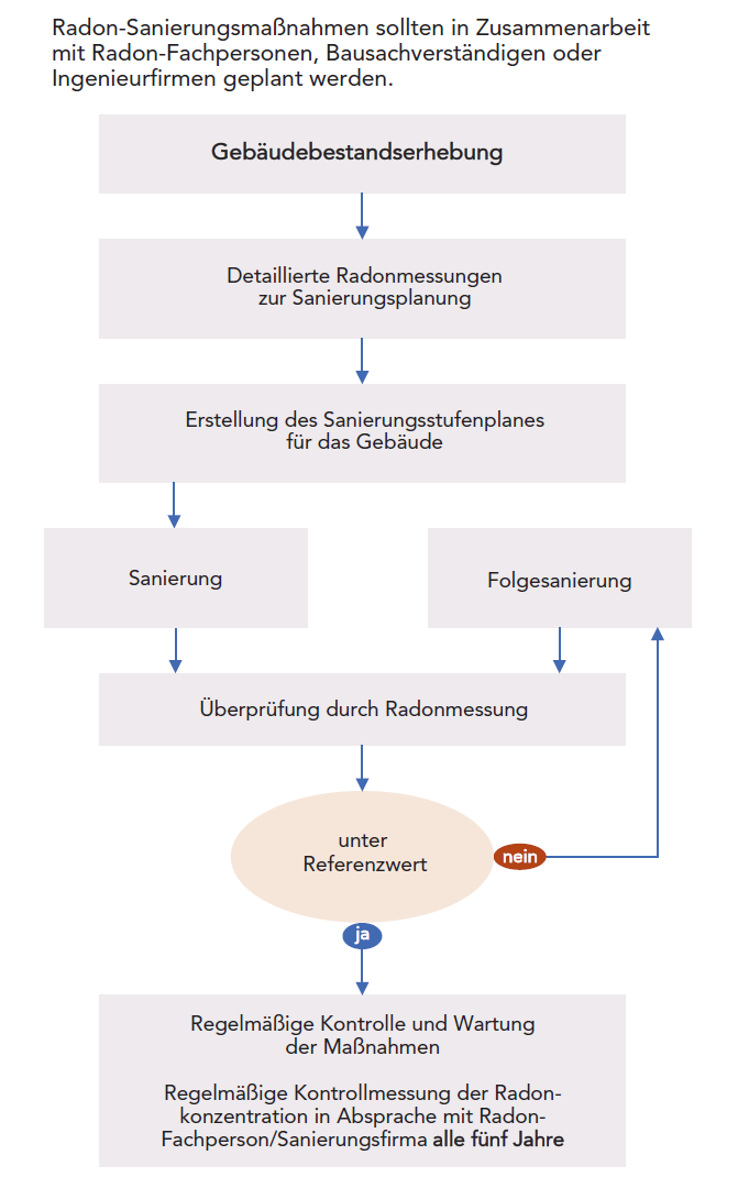 Flussdiagramm zu Sanierungsmaßnahmen.